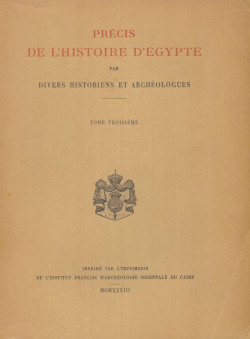 Livrenpoche : Précis de l'histoire d'Egypte Tome III - Collectif - Livre