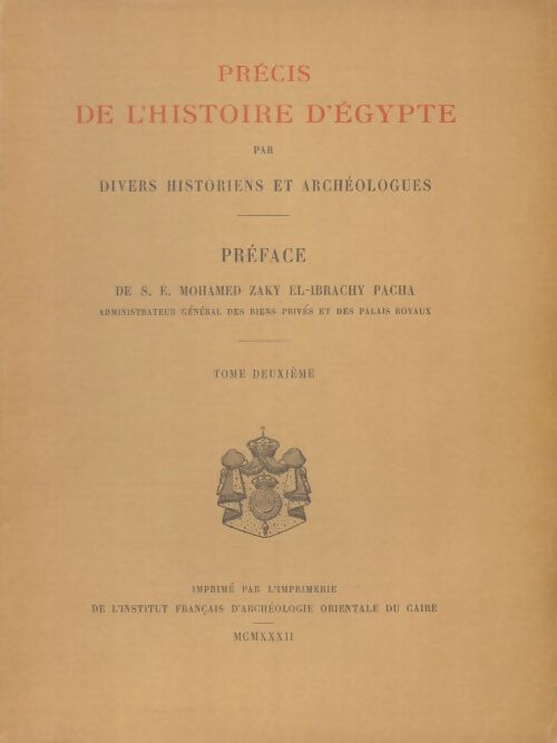 Livrenpoche : Précis de l'histoire d'Egypte Tome II - Collectif - Livre