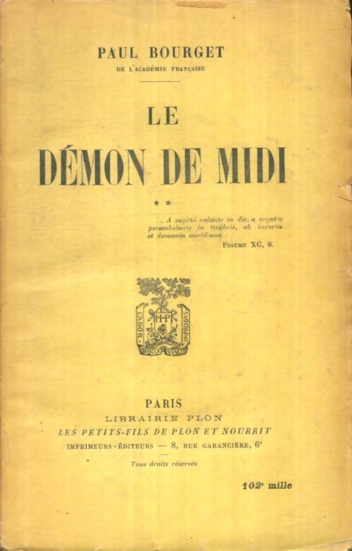 Livrenpoche : Le démon de Midi Tome II - Paul Bourget - Livre
