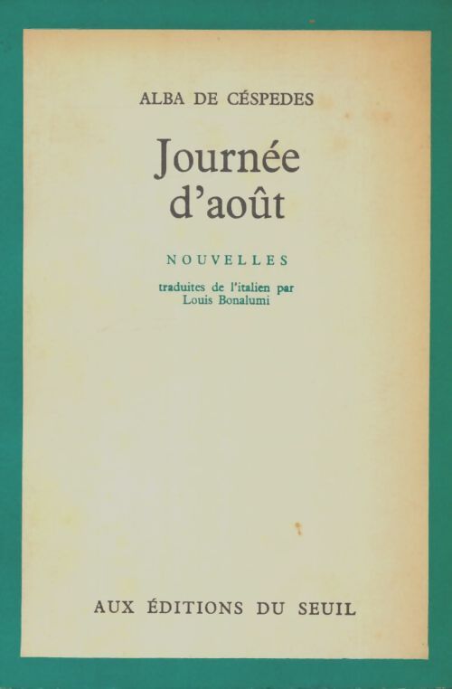 Livrenpoche : Journée d'août - Alba De Céspedes - Livre