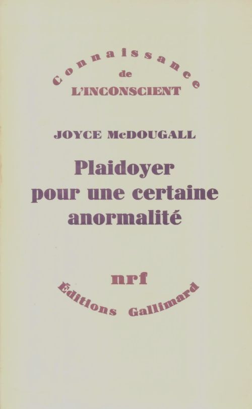Livrenpoche : Plaidoyer pour une certaine amormalité - Joyce McDougall - Livre