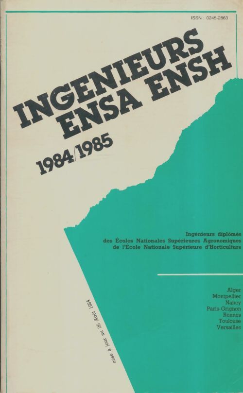 Livrenpoche : Ingénieurs ENSA ENSH 1984/1985 - Collectif - Livre
