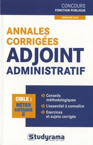 Livrenpoche : Annales corrigées Adjoint administratif - Marc Dalens - Livre