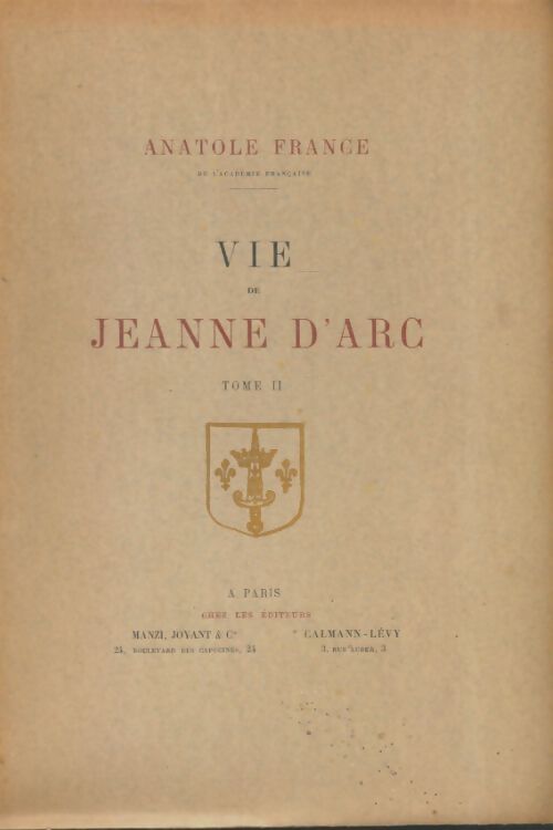 Livrenpoche : Vie de Jeanne D'Arc Tome II - Anatole France - Livre