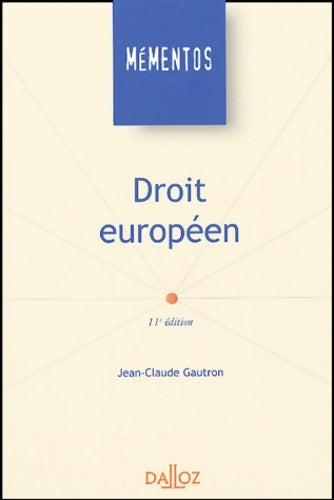 Livrenpoche : Droit européen - Jean-Claude Gautron - Livre
