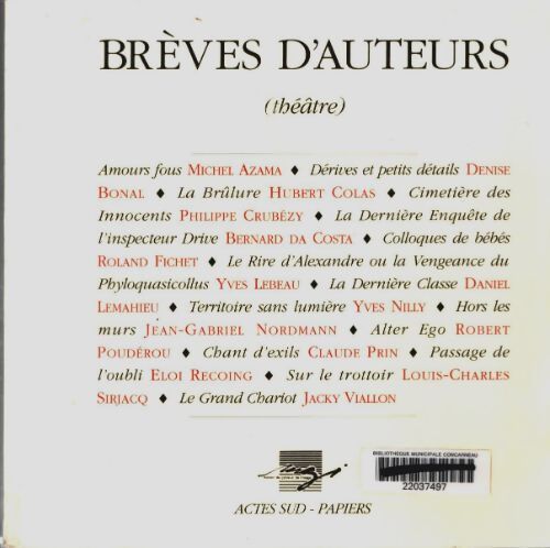 Livrenpoche : Brèves d'auteurs - Collectif - Livre