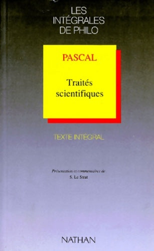 Livrenpoche : Traités scientifiques - Blaise Pascal - Livre