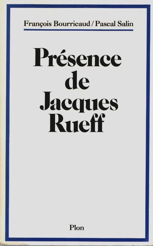 Livrenpoche : Présence de jacques rueff - Bourricaud - Livre