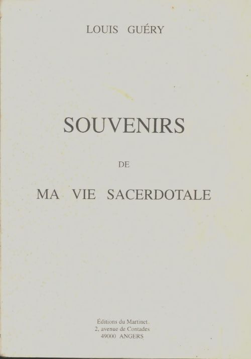 Livrenpoche : Souvenirs de ma vie sacerdotale - Louis Guéry - Livre