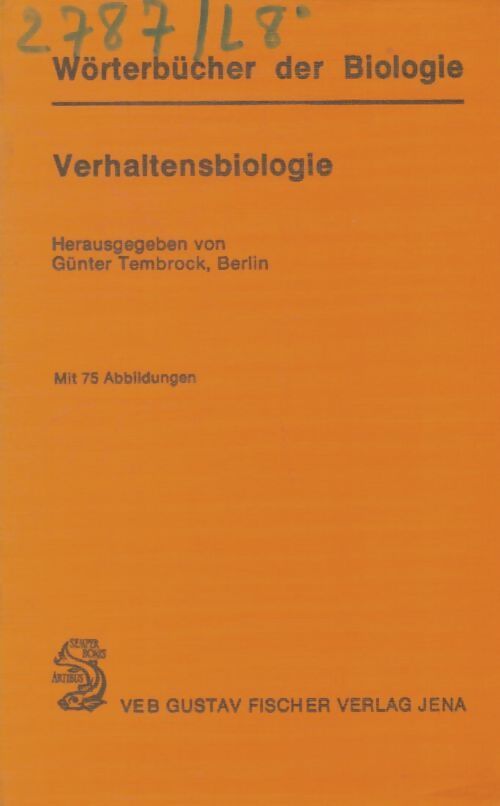 Livrenpoche : Verhaltensbiologie - Günter Tembtock - Livre