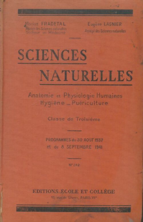 Livrenpoche : Sciences naturelles 3e - Marius Fradetal - Livre