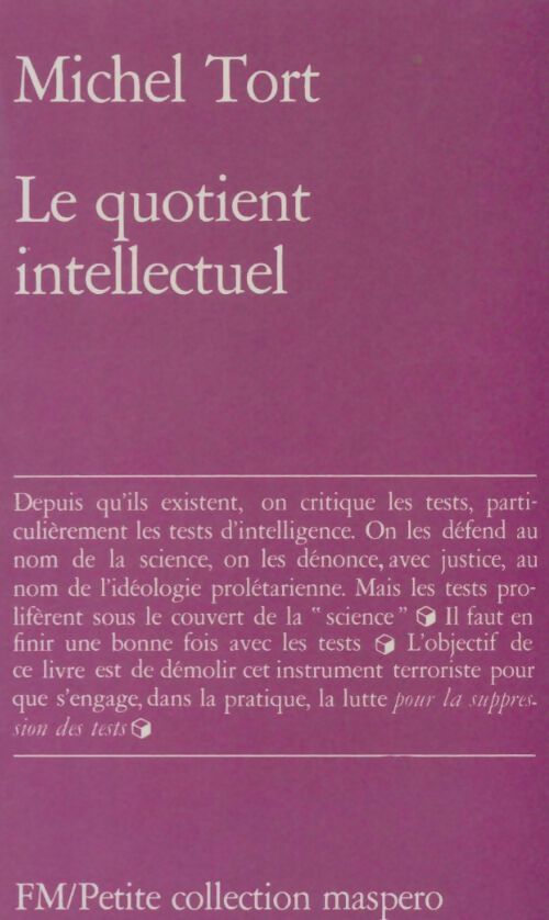 Livrenpoche : Le quotient intellectuel - Michel Tort - Livre