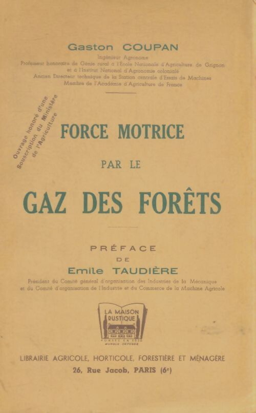 Livrenpoche : Force motrice par le gaz des forêts  - Gaston Coupan - Livre