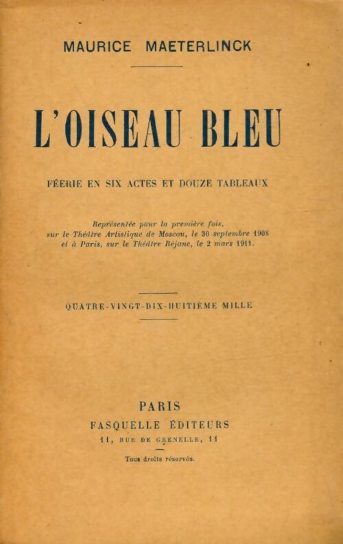 Livrenpoche : L'oiseau bleu - Maurice Maeterlinck - Livre