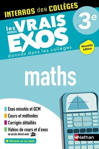 Livrenpoche : Maths 3e - Interros des collèges - Les vrais exos - des centaines d'exercices avec corrigés détaillés - Brevet 2025 - Lucie-anne Billy - Livre