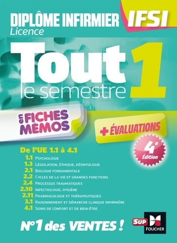 Livrenpoche : Tout le semestre 1 en fiches mémos - Diplôme d'état infirmier - DEI IFSI - Révision et entrainement - Kamel Abbadi - Livre