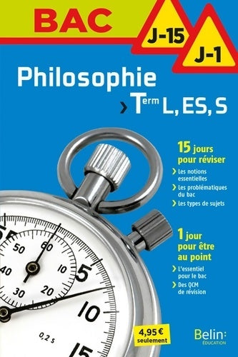 Livrenpoche : Philosophie Terminale L ES S : J-15 J-1 - Jérémie Winocour - Livre