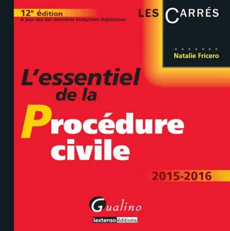 Livrenpoche : L'Essentiel de la Procédure civile 2015-2016 - Natalie Fricero - Livre