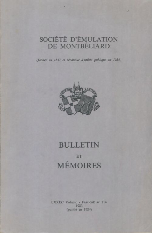 Livrenpoche : Société d'émulation de Montbéliard fascicule n°106 - Collectif - Livre