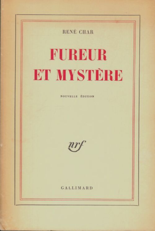 Livrenpoche : Fureur et mystère - René Char - Livre