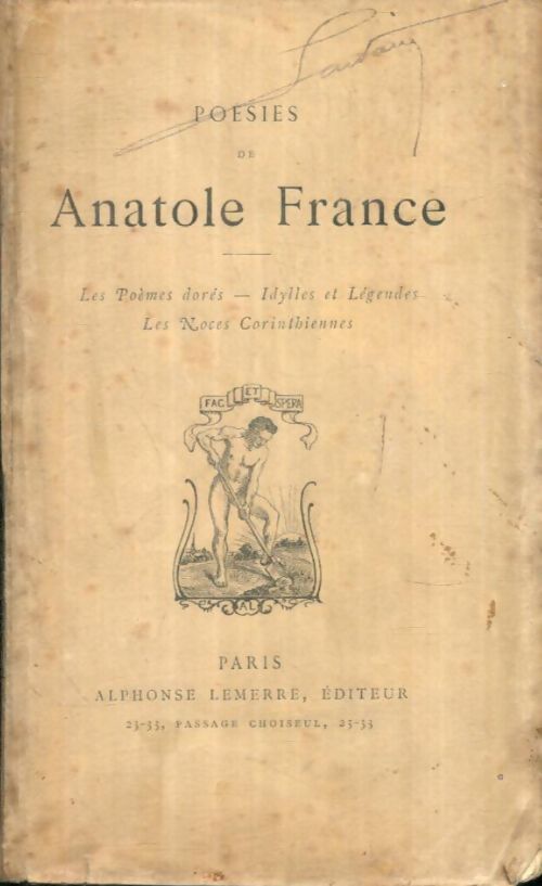 Livrenpoche : Poésies de Anatole France - Anatole France - Livre