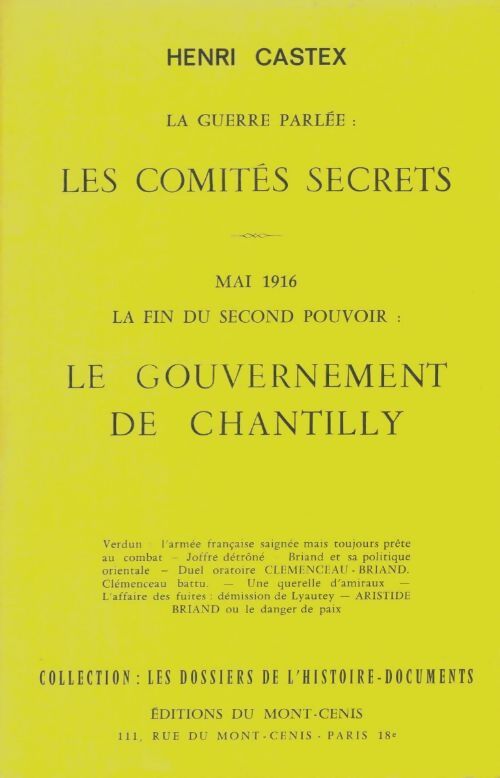Livrenpoche : Les comité secrets - Henri Castex - Livre