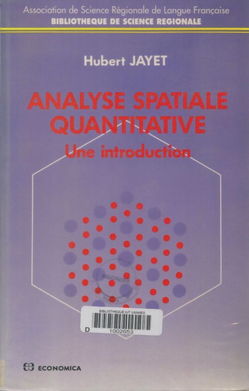Livrenpoche : Analyse spatiale quantitative - Hubert Jayet - Livre