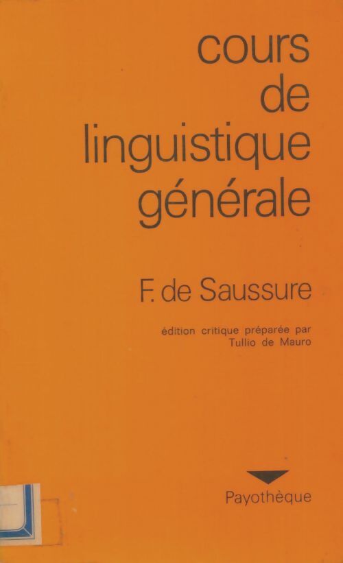 Livrenpoche : Cours de linguistique générale - Ferdinand De saussure - Livre