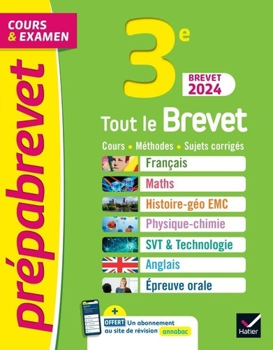 Livrenpoche : Prépabrevet Tout le brevet 2024 - 3e  : Tout-en-un pour réussir sa 3e et son brevet - Caroline Bureau - Livre