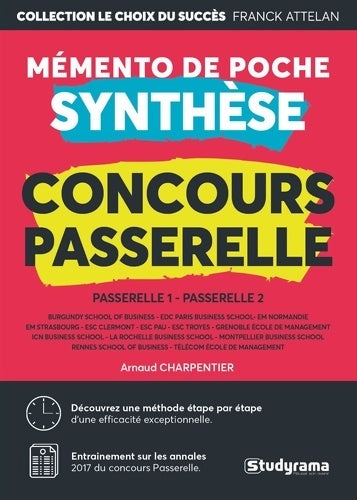 Livrenpoche : Mémento de poche synthèse concours passerelle : Passerelle 1 et 2 - Arnaud Charpentier - Livre