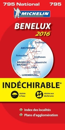 Livrenpoche : CARTE NATIONALE 795 BENELUX INDECHIRABLE 2016 - Collectif - Livre