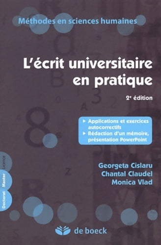 Livrenpoche : L'écrit universitaire en pratique - Georgeta Cislaru - Livre