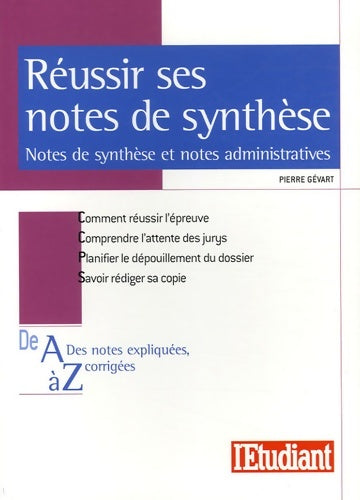Livrenpoche : Réussir ses notes de synthèse : Notes de synthèse et notes administratives - Pierre Gévart - Livre