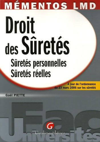 Livrenpoche : Mémento : Droit des suretés - Gaël Piette - Livre