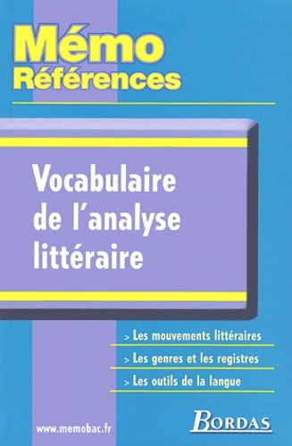 Livrenpoche : VOCABULAIRE DE L'ANALYSE littéraire - Evelyne Amon - Livre
