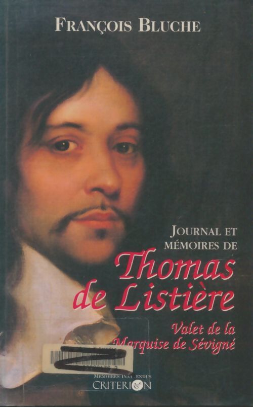 Livrenpoche : Journal et mémoires de Thomas de Listière valet de la marquise de Sévigné : 1653-1683 - François Bluche - Livre