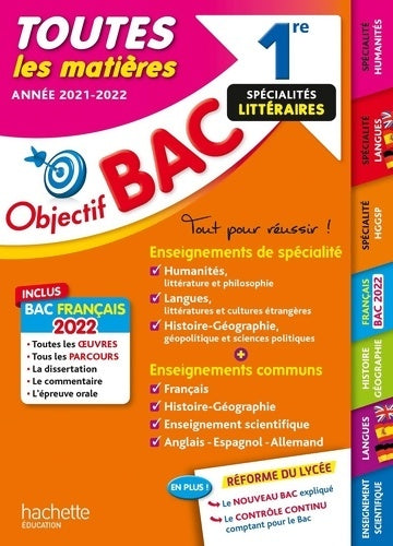 Livrenpoche : Objectif Bac Toutes les matières 1re Spécialités littéraires BAC 2022 - Laurence Teper - Livre