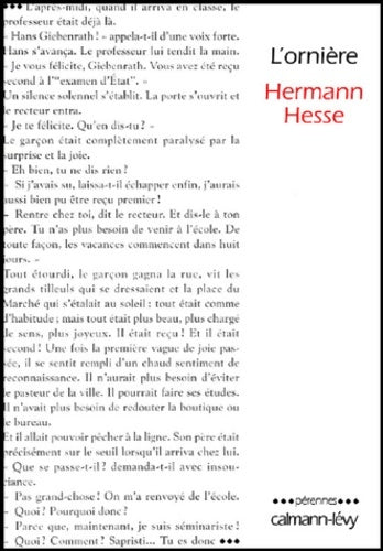 Livrenpoche : L'ornière - Hermann Hesse - Livre