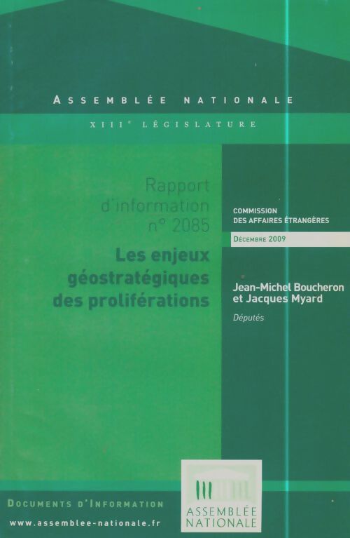 Livrenpoche : Les enjeux géostratégiques des proliférations - Collectif - Livre