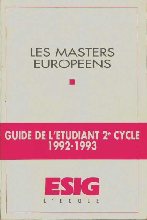 Livrenpoche : Guide de l'étudiant 2e cycle 1992-1993 - Collectif - Livre