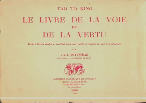 Livrenpoche : Tao-Te-King : Le Livre de la Voie et de la Vertu - Lao-tseu - Livre