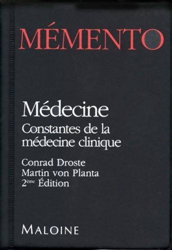 Livrenpoche : Mémento de Médecine 2e édition - Conrad Droste - Livre