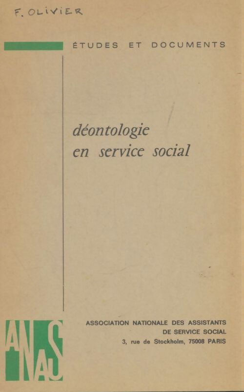 Livrenpoche : Déontologie en service social - Collectif - Livre