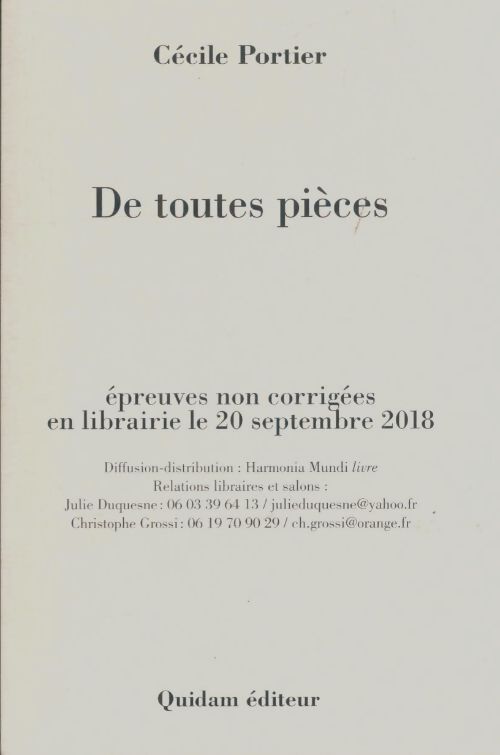 Livrenpoche : De toutes pièces - Cécile Portier - Livre