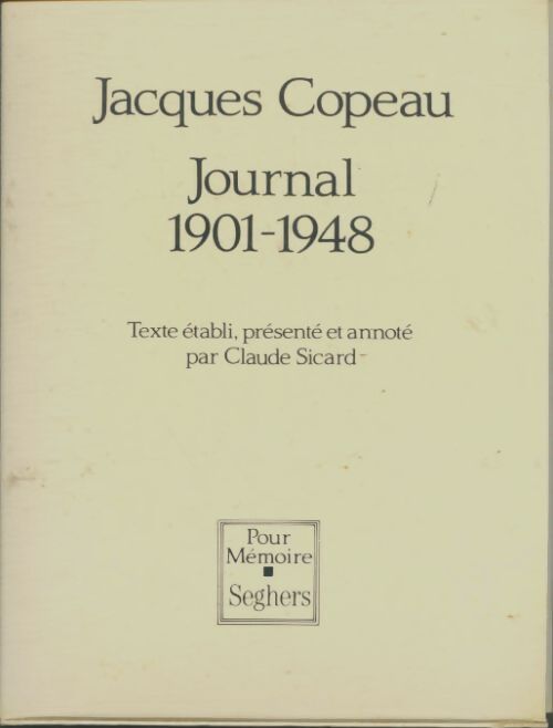 Livrenpoche : Journal 1901-1948 - Jacques Copeau - Livre