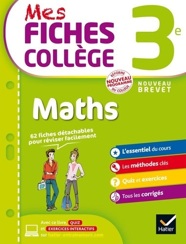 Livrenpoche : Mes fiches collège Maths 3e : 40 fiches de révision et 200 exercices corrigés - Corinne De Reggi - Livre
