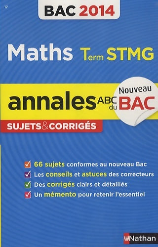 Livrenpoche : ANNALES BAC 2014 MATHS STMG CO - Michel Poncy - Livre