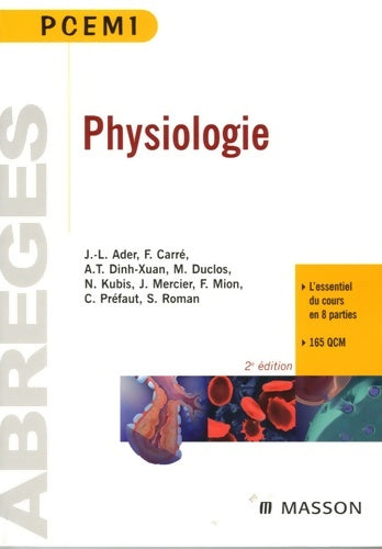 Livrenpoche : Physiologie : Pour préparer l'UE 2 l'UE 3a et l'UE 3b - Jean-Louis Ader - Livre
