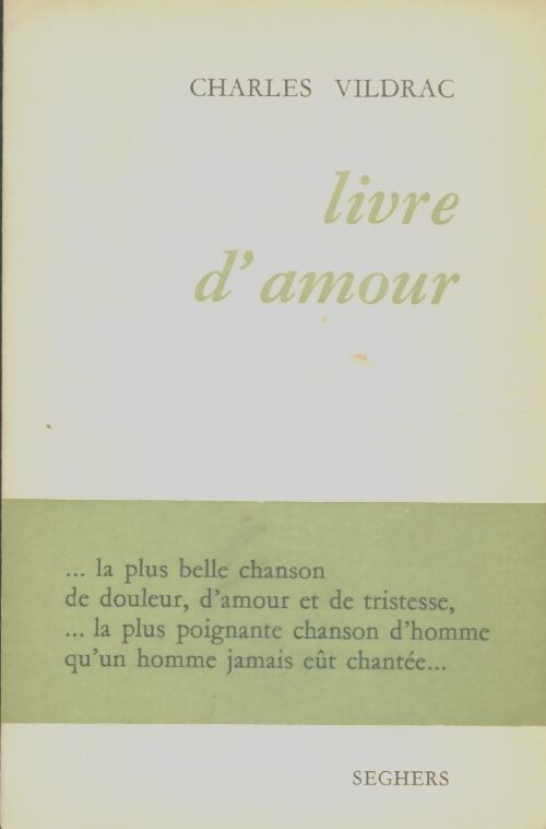 Livrenpoche : Livre d'amour - Charles Vildrac - Livre