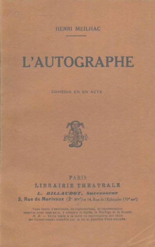 Livrenpoche : L'autographe - Henri Meilhac - Livre